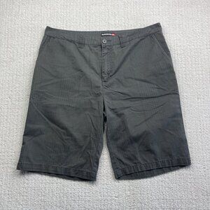 Y2K Quicksilver Shorts Mens 36 Gray Plaid Block AOP Surf Outdoors Casual Read*